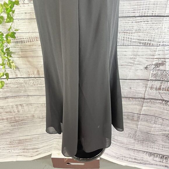 Allison Morgan Skirt sz 8 Black Crepe Long A Line Evening Wedding Church Modest - Picture 13 of 14